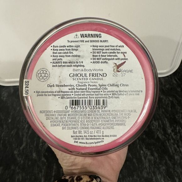 NEW Bath & Body Works Halloween Gouhl Friend 3 Wick Candle Skull Spider Web - Picture 5 of 7